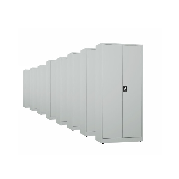 8x Biurowa szafa metalowa na dokumenty, 1950x800x435 mm, szara - TechViking #1