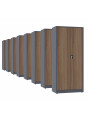 8x Biurowa szafa metalowa na dokumenty, 1950x800x435 mm, NATURAL: grafitowa/orzech - TechViking