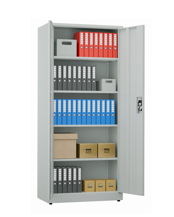 Biurowa szafa metalowa na dokumenty, 1950x800x435 mm, szara - TechViking