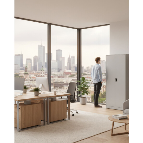 Biurowa szafa metalowa na dokumenty, 1950x800x435 mm, szara - TechViking #5