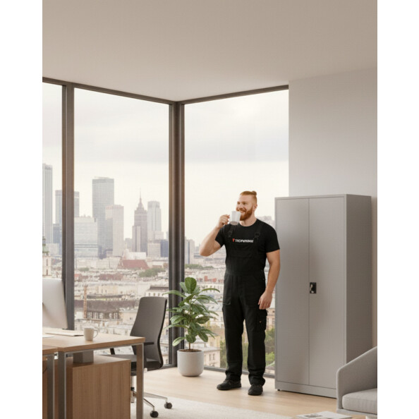 Biurowa szafa metalowa na dokumenty, 1950x800x435 mm, szara - TechViking #6