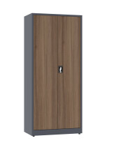 Biurowa szafa metalowa na dokumenty, 1950x800x435 mm, NATURAL: grafitowa/orzech - TechViking