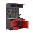 Stół warsztatowy 2030x1200x630 mm z nadbudową i szufladami, grafitowo-czerwony - TechViking #2