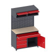 Stół warsztatowy 2030x1200x630 mm z nadbudową i szufladami, grafitowo-czerwony - TechViking #5