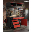 Stół warsztatowy 2030x1200x630 mm z nadbudową i szufladami, grafitowo-czerwony - TechViking #7