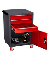 Mobilny kontenerek warsztatowy 850x560x600 mm, grafitowo-czerwony - TechViking