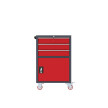 Mobilny kontenerek warsztatowy 850x560x600 mm, grafitowo-czerwony - TechViking #6