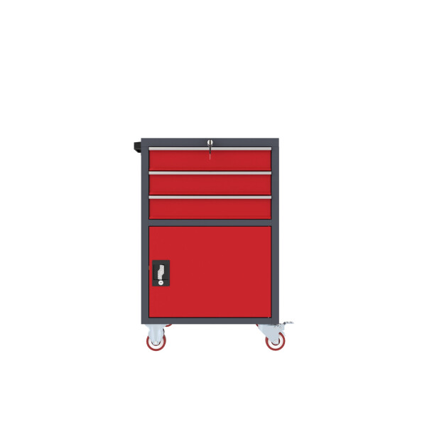 Mobilny kontenerek warsztatowy 850x560x600 mm, grafitowo-czerwony - TechViking #6