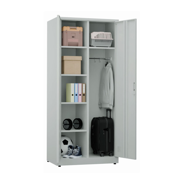 Metalowa szafa ubraniowo-gospodarcza, 1800x800x500 mm, szara - TechViking #3