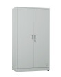 Metalowa szafa ubraniowo-gospodarcza, 1800x1000x500 mm, szara - TechViking