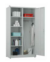 Metalowa szafa ubraniowo-gospodarcza, 1800x1000x500 mm, szara - TechViking
