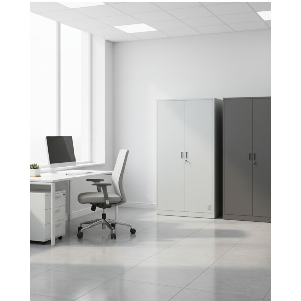 Metalowa szafa ubraniowo-gospodarcza, 1800x1000x500 mm, szara - TechViking #5