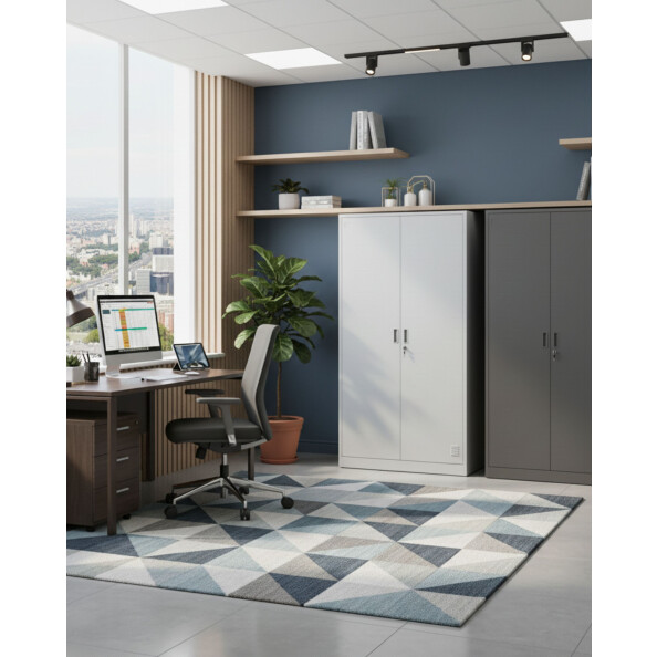 Metalowa szafa ubraniowo-gospodarcza, 1800x1000x500 mm, szara - TechViking #6