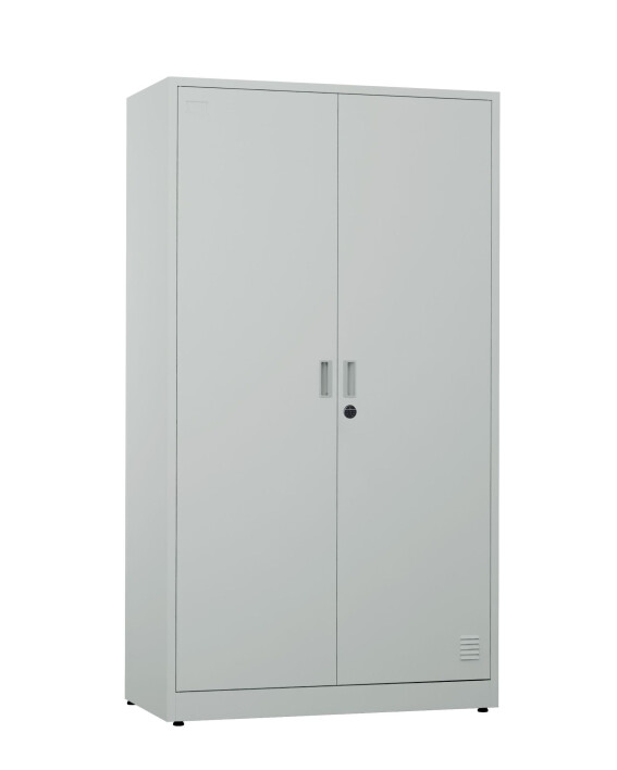 Metalowa szafa ubraniowo-gospodarcza, zamek elektroniczny, 1800x1000x500 mm, szara - TechViking
