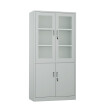 Metalowa szafa z przeszklonymi drzwiami, 1850x900x400 mm, szara - TechViking #1