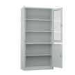 Metalowa szafa z przeszklonymi drzwiami, 1850x900x400 mm, szara - TechViking #2