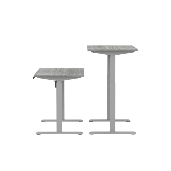 Biurko z elektryczną regulacją wysokości, 1200x600 mm, szare - TechViking #5