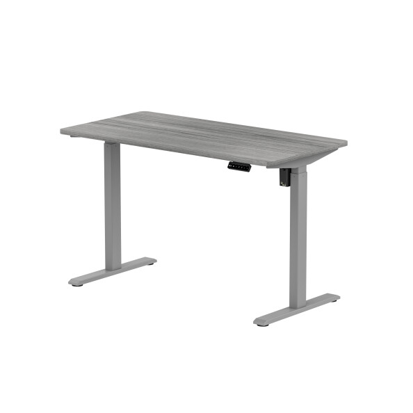 Biurko z elektryczną regulacją wysokości, blat w całości, 1200x600 mm, szare - TechViking #1