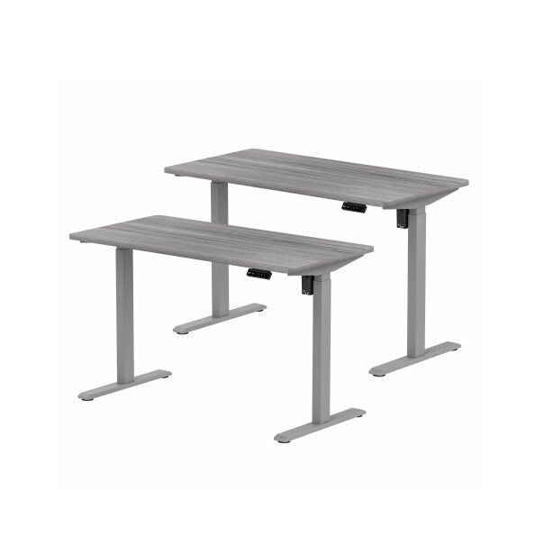 2x Biurko z elektryczną regulacją wysokości, 1200x600 mm, szare