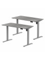 2x Biurko z elektryczną regulacją wysokości, 1200x600 mm, szare - TechViking