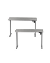 2x Biurko z elektryczną regulacją wysokości, 1200x600 mm, szare - TechViking