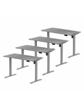 4x Biurko z elektryczną regulacją wysokości, 1200x600 mm, szare - TechViking