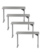 4x Biurko z elektryczną regulacją wysokości, 1200x600 mm, szare - TechViking