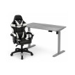 Zestaw: Biurko z regulacją wysokości, szare + Fotel gamingowy NORD-X czarno-biały - TechViking #1