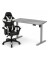 Zestaw: Biurko z regulacją wysokości, szare + Fotel gamingowy NORD-X czarno-czerwony - TechViking