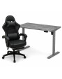 Zestaw: Biurko z regulacją wysokości, szare + Fotel gamingowy NORD-X2 czarny - TechViking