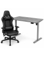 Zestaw: Biurko z regulacją wysokości, szare + Fotel gamingowy THOR-X czarny - TechViking