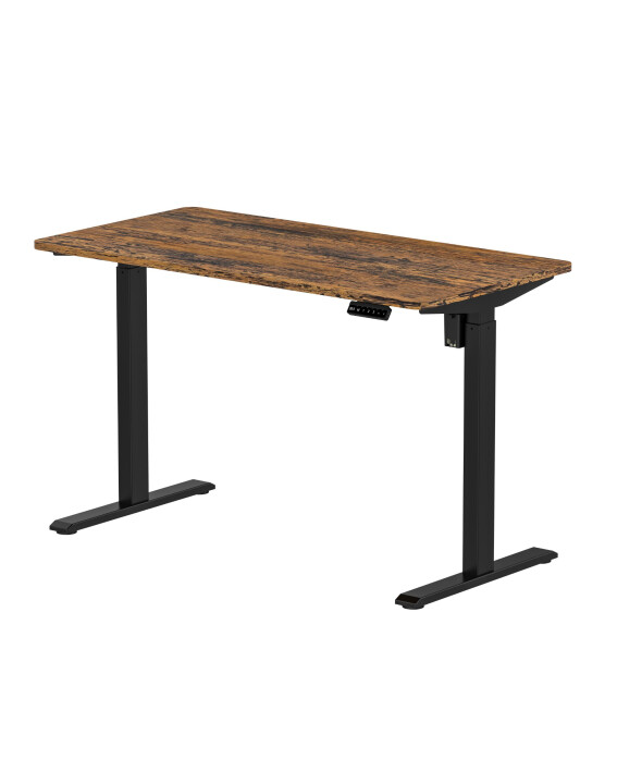 Biurko z elektryczną regulacją wysokości, 1200x600 mm, NATURAL: orzech/czarne - TechViking