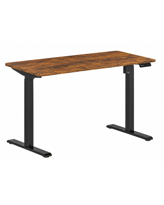 Biurko z elektryczną regulacją wysokości, blat w całości, 1200x600 mm, NATURAL: orzech/czarne - TechViking