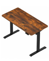 Biurko z elektryczną regulacją wysokości, blat w całości, 1200x600 mm, NATURAL: orzech/czarne - TechViking