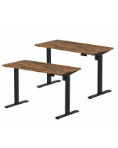 2x Biurko z elektryczną regulacją wysokości, 1200x600 mm, NATURAL: orzech/czarne - TechViking