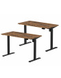2x Biurko z elektryczną regulacją wysokości, 1200x600 mm, NATURAL: orzech/czarne - TechViking