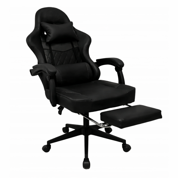 Fotel gamingowy z podnóżkiem NORD-X2 czarny
