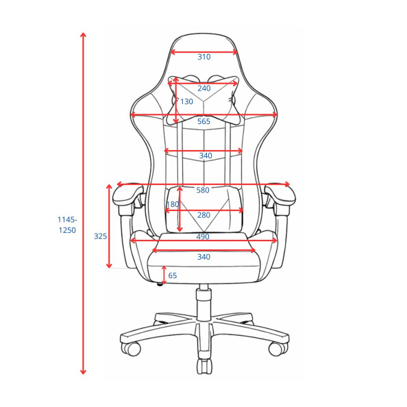 Fotel gamingowy NORD-X czarno/ biały - TechViking #7
