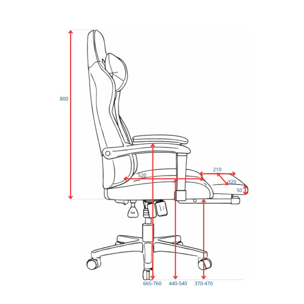 Fotel gamingowy NORD-X2 czarno / czerwony - TechViking #8