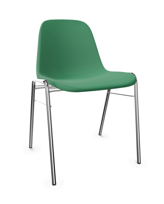 Krzesło do poczekalni Beta Chrome zielone - TechViking