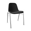 Krzesło do poczekalni Beta Chrome czarne - TechViking #1