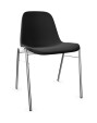 Krzesło do poczekalni Beta Chrome czarne - TechViking