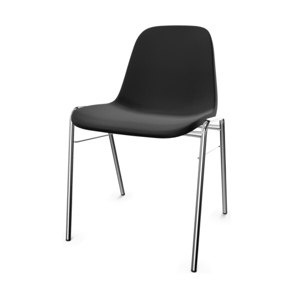 Krzesło do poczekalni Beta Chrome czarne - TechViking #2