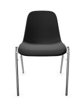 Krzesło do poczekalni Beta Chrome czarne - TechViking