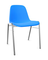 Krzesło do poczekalni Beta Chrome niebieskie - TechViking