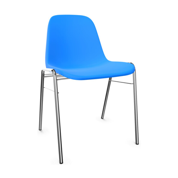 Krzesło do poczekalni Beta Chrome niebieskie - TechViking #1