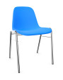 Krzesło do poczekalni Beta Chrome niebieskie - TechViking