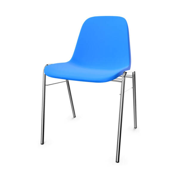 Krzesło do poczekalni Beta Chrome niebieskie - TechViking #2