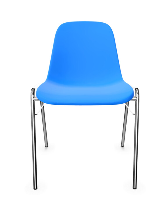 Krzesło do poczekalni Beta Chrome niebieskie - TechViking