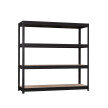 Metalowy regał półkowy THORAX, 1770x1800x600 mm, 4 półki z płyty MDF, 500 kg, czarny - TechViking #1
